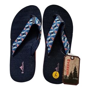 Everest flip flops Navy and Multicolor Women's Sandals size 7